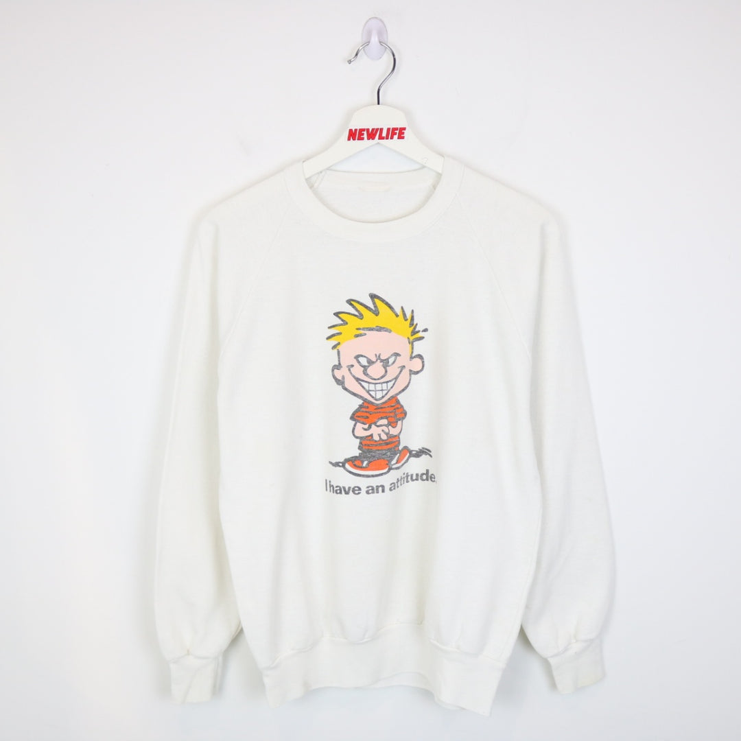 Vintage 80's I Have An Attitude Calvin Crewneck - S-NEWLIFE Clothing