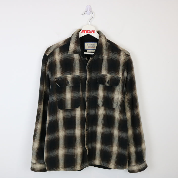 00's Boston Traders Fleece Lined Plaid Flannel Button Up - S-NEWLIFE Clothing