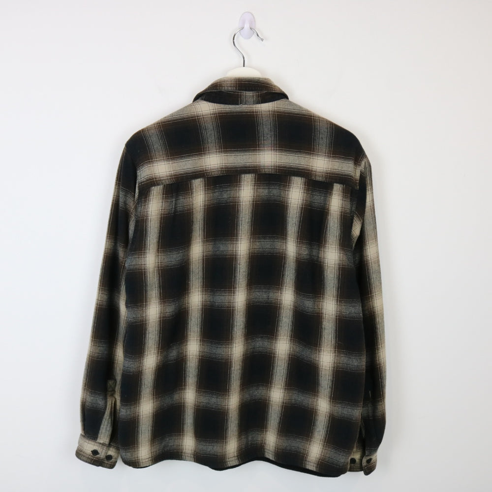 00's Boston Traders Fleece Lined Plaid Flannel Button Up - S-NEWLIFE Clothing