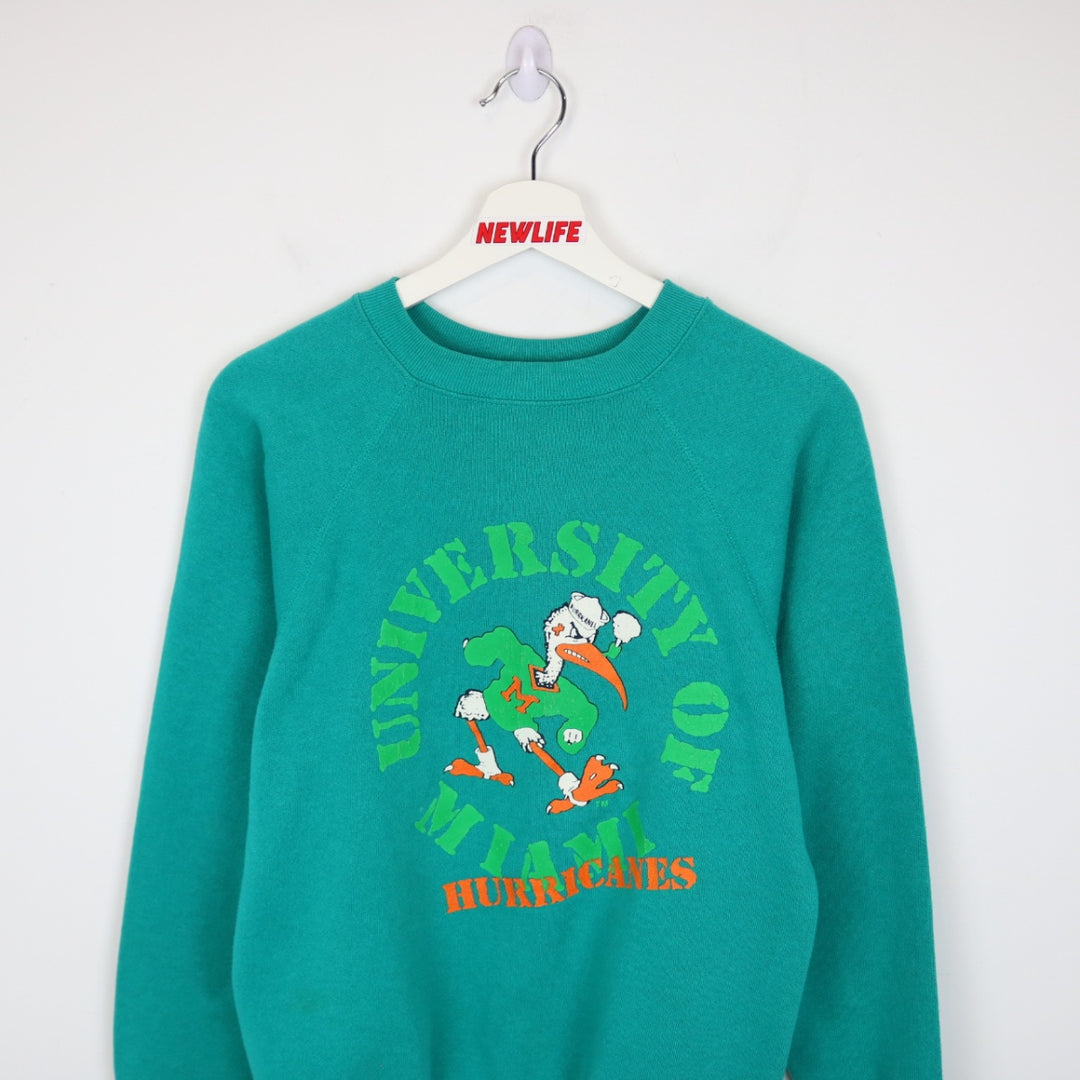 Vintage 80's University of Miami Hurricanes Crewneck - XS-NEWLIFE Clothing