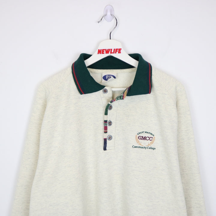 Vintage 90's Grant MacEwan College Collared Crewneck - L-NEWLIFE Clothing