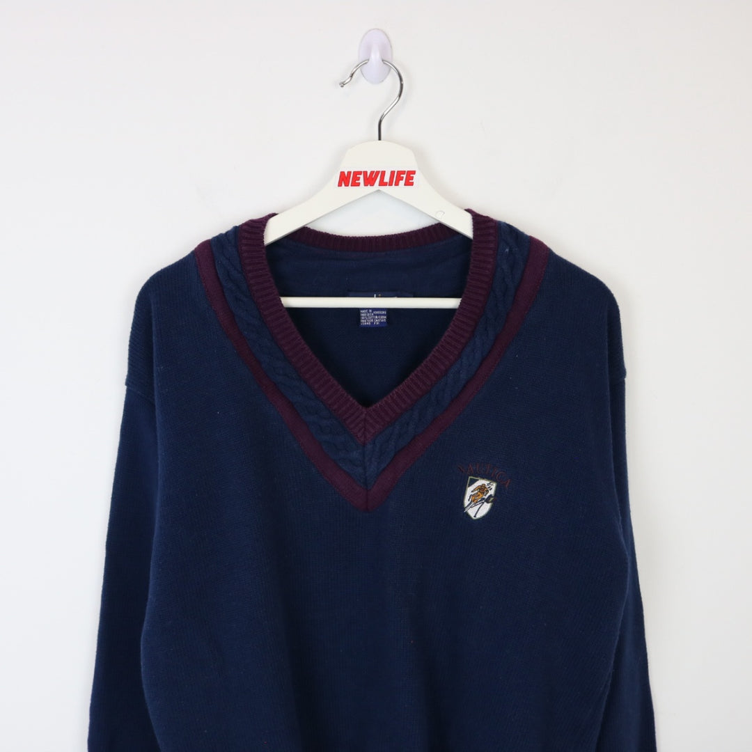 Vintage 90's Nautica Skiing Knit Sweater - S-NEWLIFE Clothing