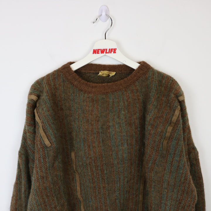 Vintage 80's Patterned Knit Wool Sweater - XL-NEWLIFE Clothing