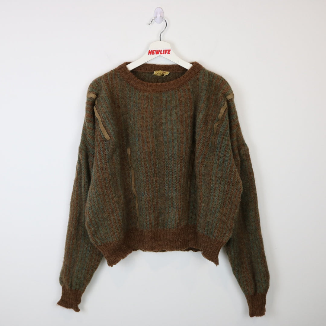 Vintage 80's Patterned Knit Wool Sweater - XL-NEWLIFE Clothing