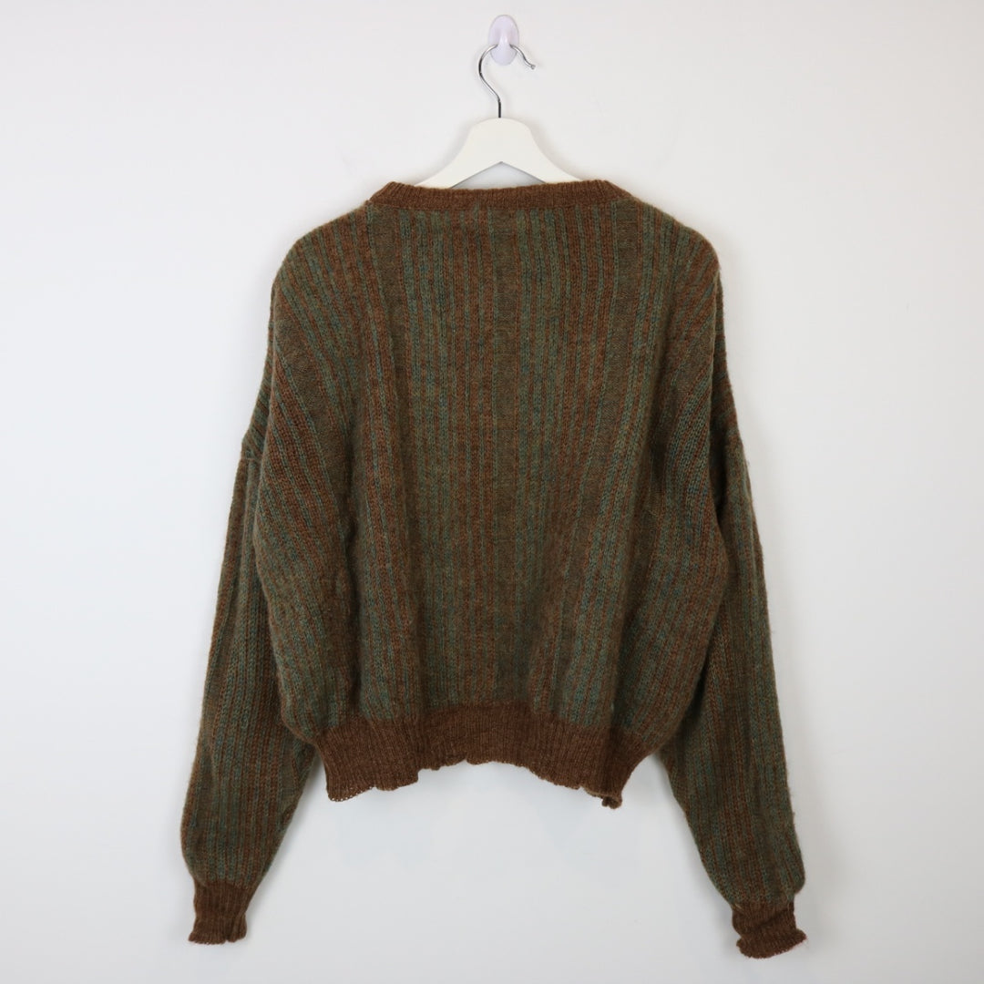 Vintage 80's Patterned Knit Wool Sweater - XL-NEWLIFE Clothing