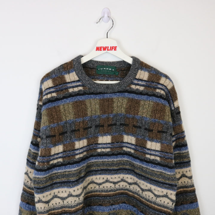 Vintage 90's Tundra Patterned Wool Knit Sweater - M-NEWLIFE Clothing