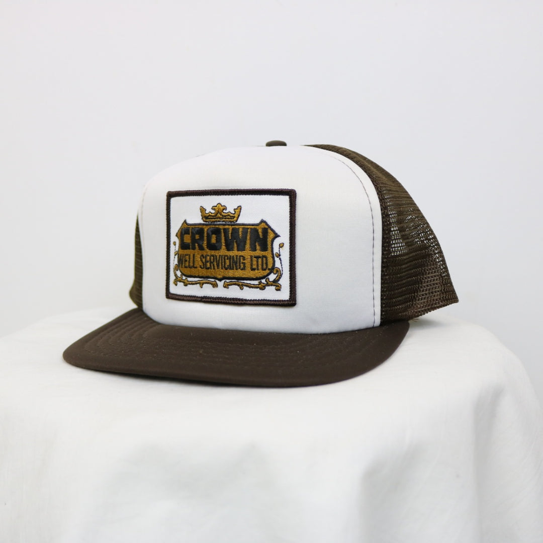 Vintage 80's Crown Well Servicing Trucker Hat - OS-NEWLIFE Clothing