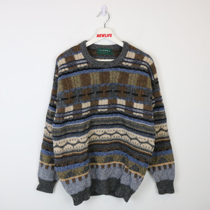 Vintage 90's Tundra Patterned Wool Knit Sweater - M-NEWLIFE Clothing