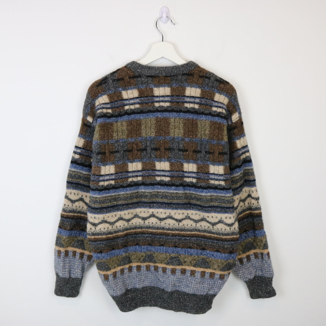 Vintage 90's Tundra Patterned Wool Knit Sweater - M-NEWLIFE Clothing