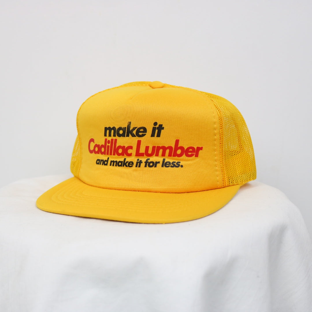 Vintage 80's Make It Cadillac Lumber Trucker Hat - OS-NEWLIFE Clothing