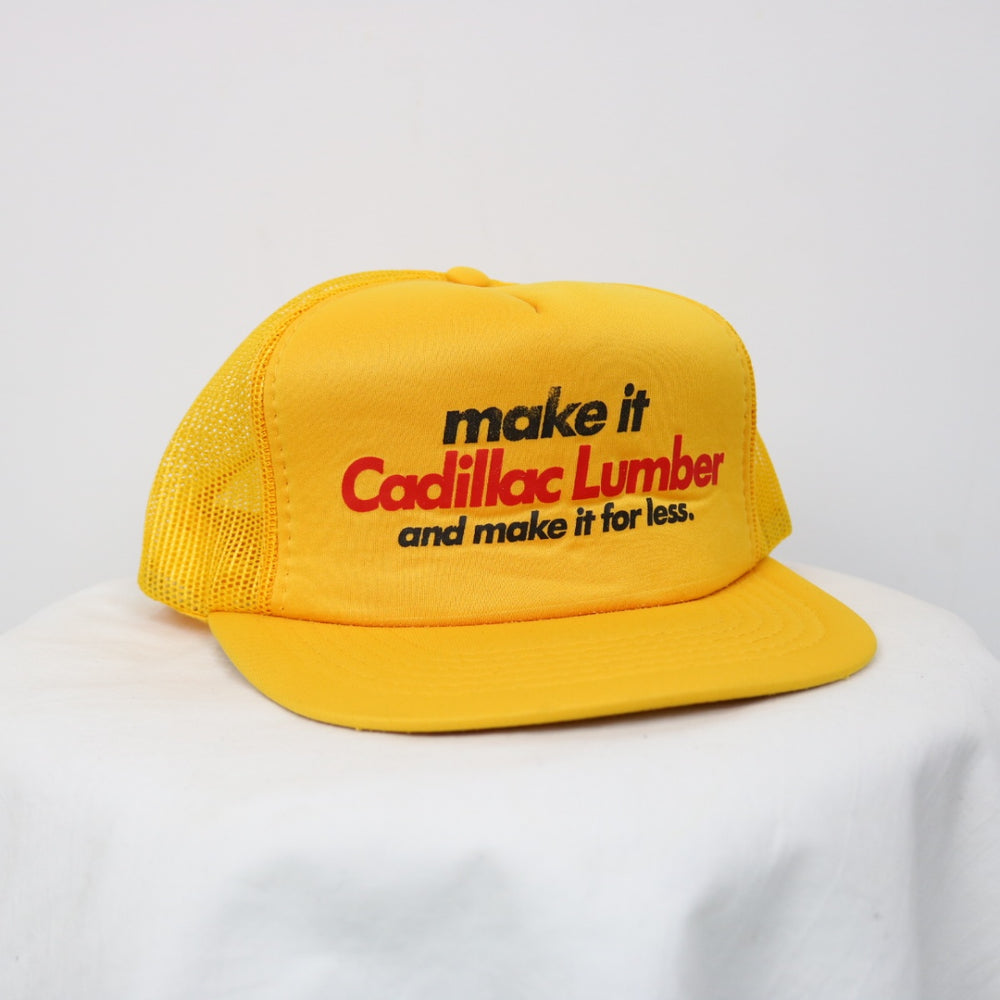 Vintage 80's Make It Cadillac Lumber Trucker Hat - OS-NEWLIFE Clothing