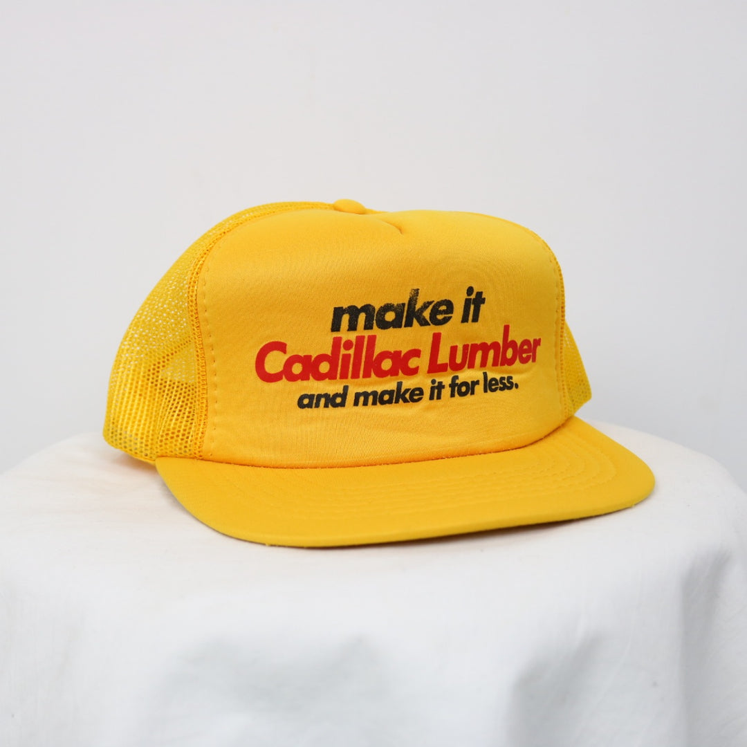 Vintage 80's Make It Cadillac Lumber Trucker Hat - OS-NEWLIFE Clothing