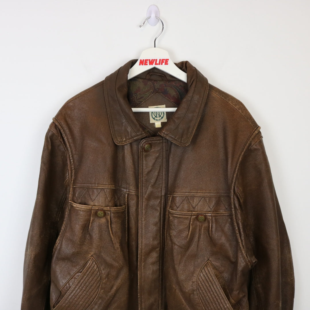 Vintage 80's R&R Leather Jacket - L-NEWLIFE Clothing