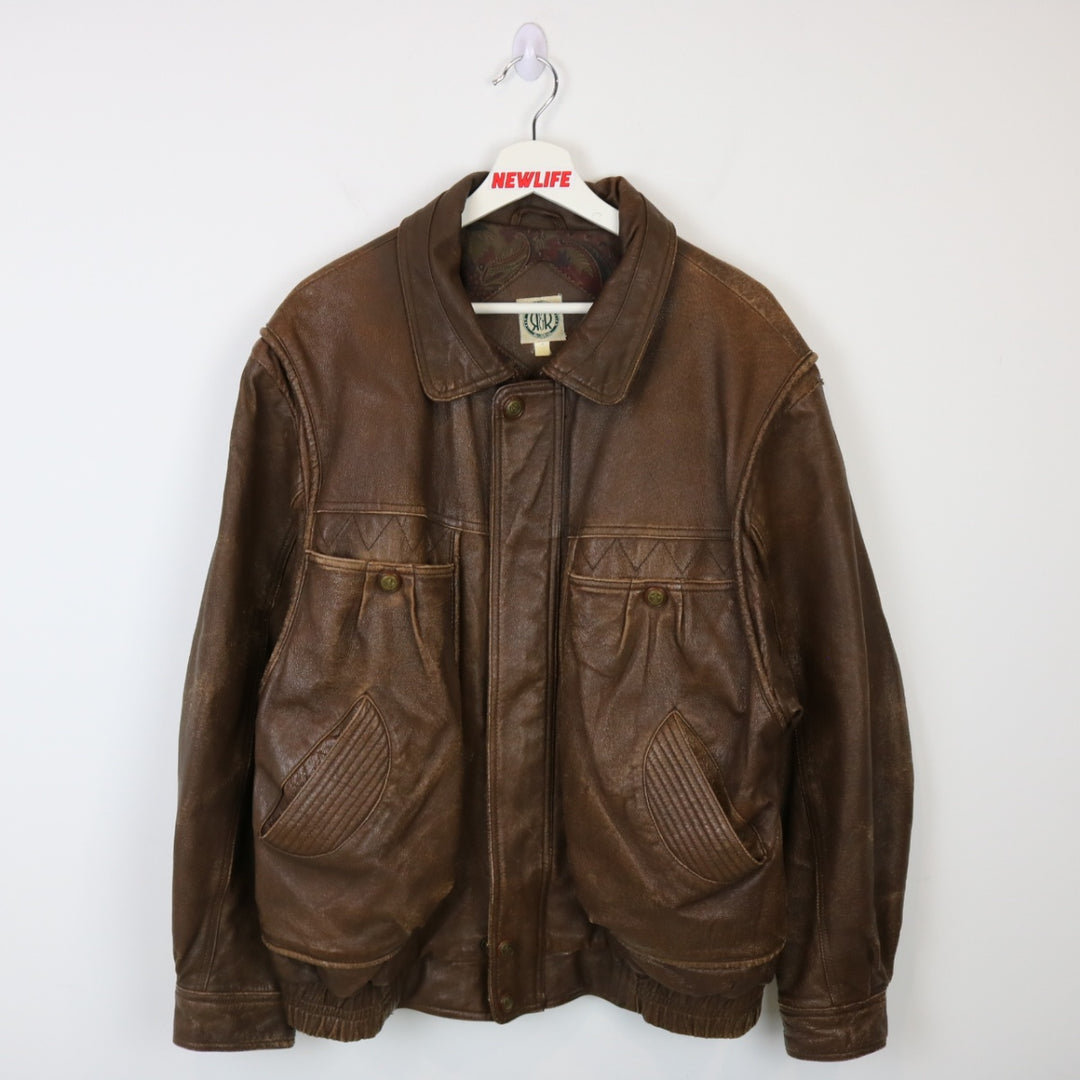 Vintage 80's R&R Leather Jacket - L-NEWLIFE Clothing