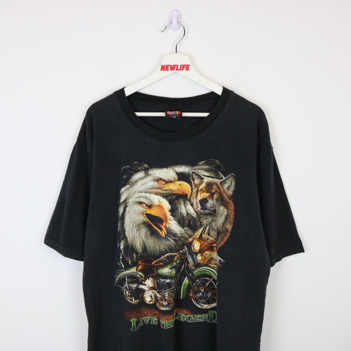 Vintage 00's Live the Legend Biker Tee - XL-NEWLIFE Clothing