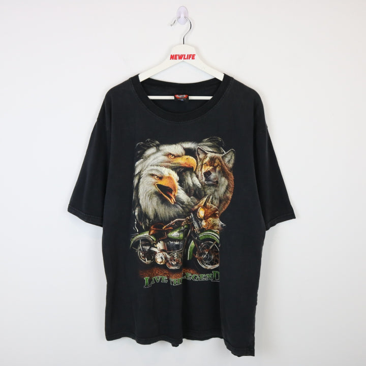 Vintage 00's Live the Legend Biker Tee - XL-NEWLIFE Clothing