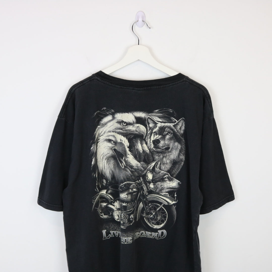 Vintage 00's Live the Legend Biker Tee - XL-NEWLIFE Clothing