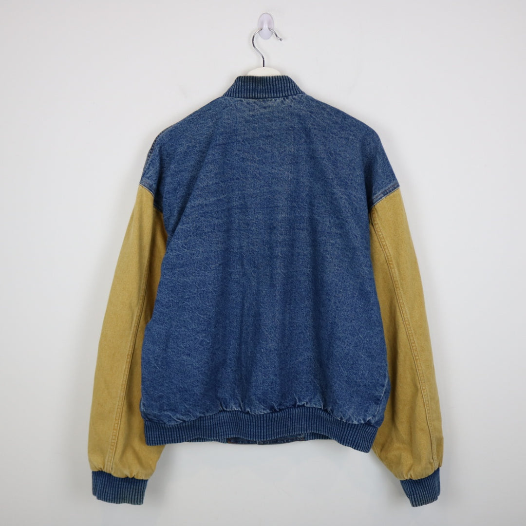 Vintage 90's International Denim Varsity Jacket - L-NEWLIFE Clothing