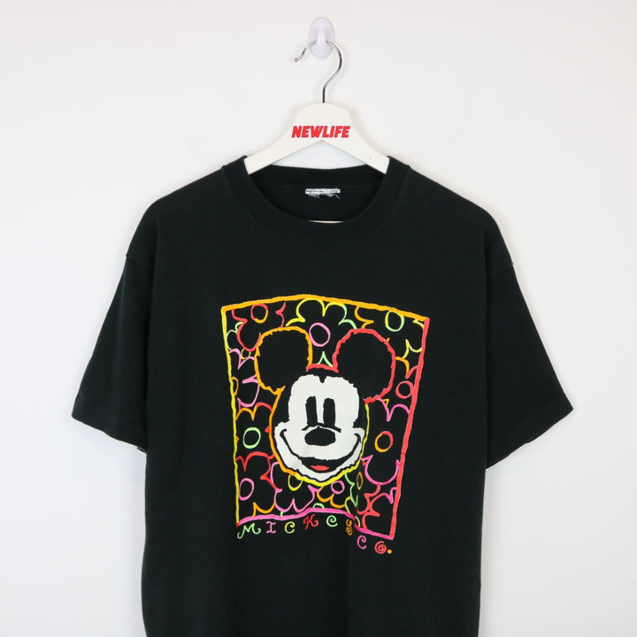 Vintage 90's Disney Mickey Mouse Flower Tee - L-NEWLIFE Clothing