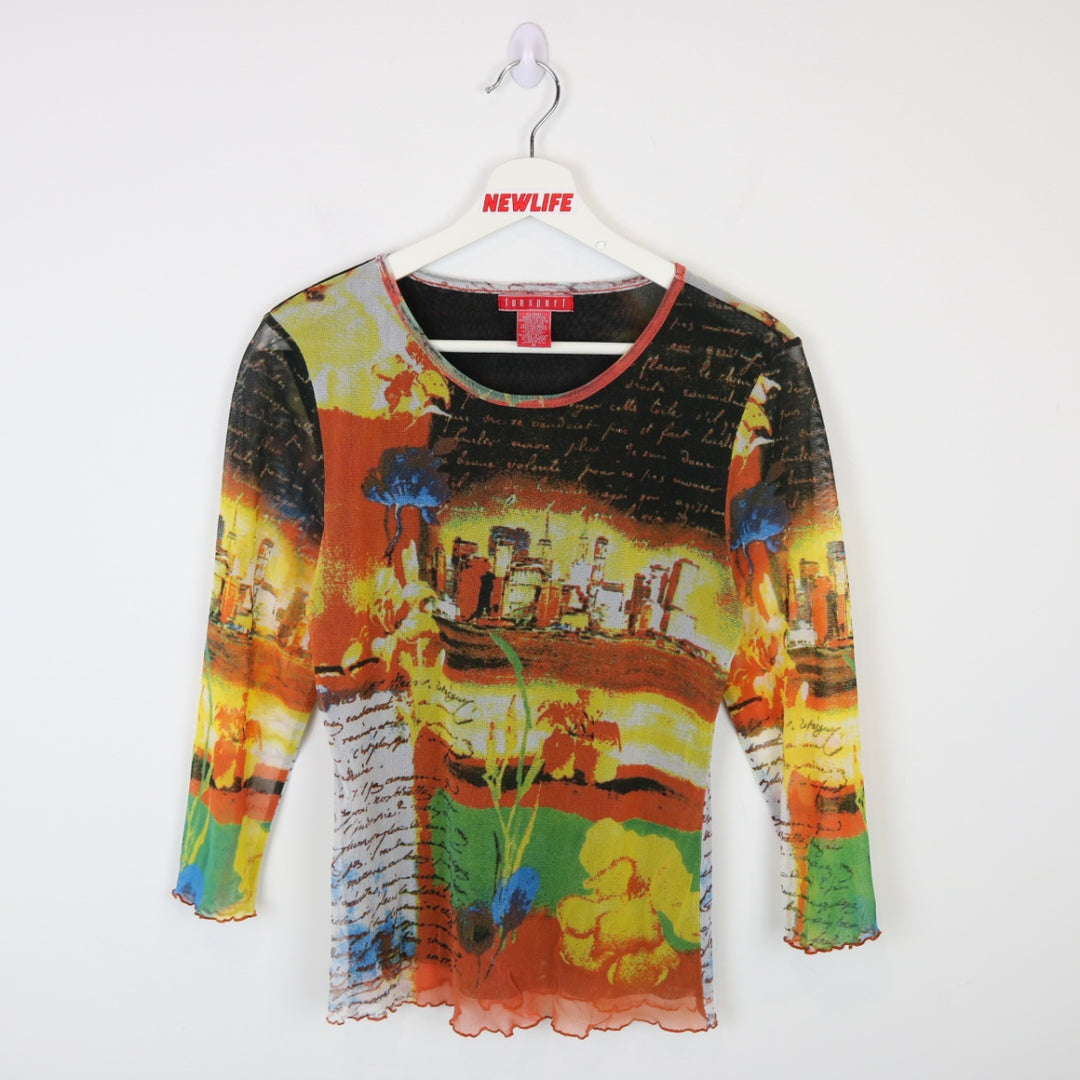 Vintage Y2K Funsport Mesh Cityscape Long Sleeve - M-NEWLIFE Clothing