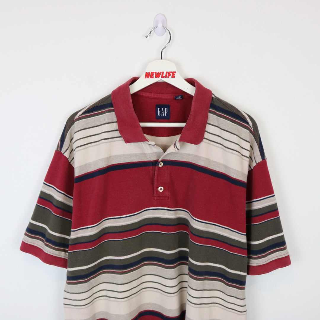 Vintage 2003 GAP Striped Polo Shirt - XL-NEWLIFE Clothing