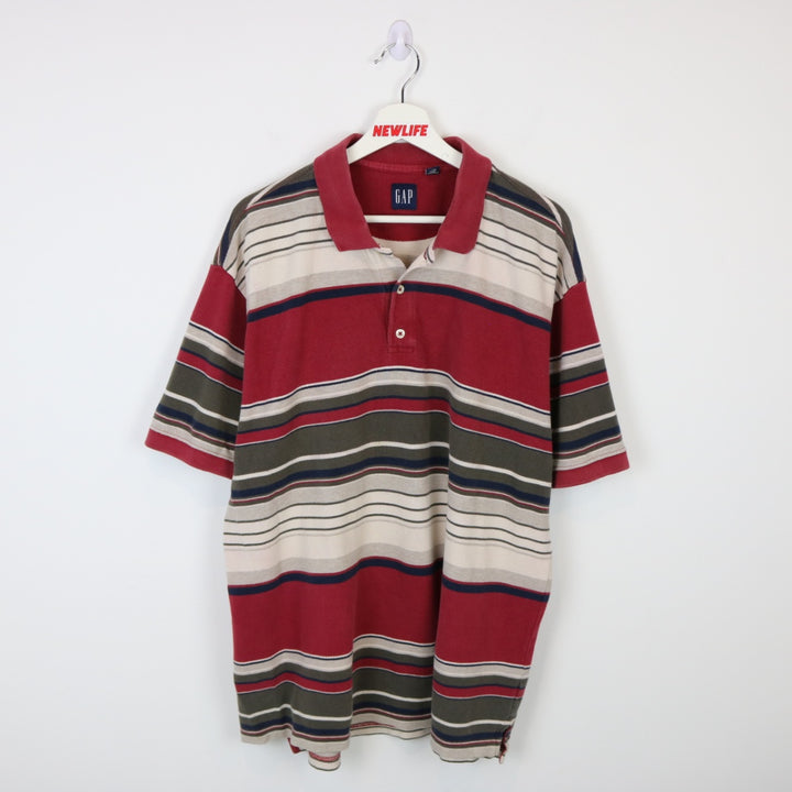 Vintage 2003 GAP Striped Polo Shirt - XL-NEWLIFE Clothing