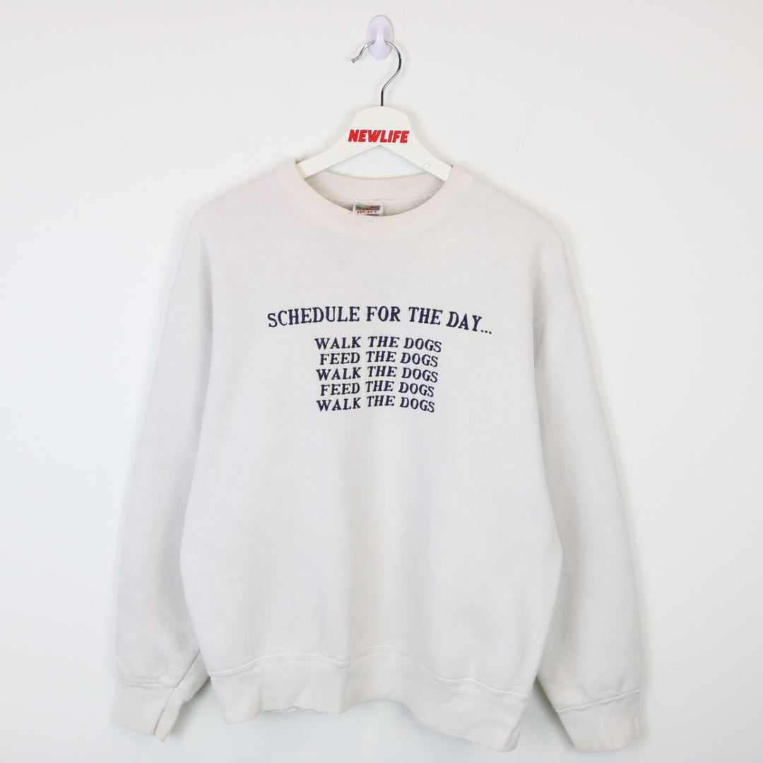 Vintage 90's Schedule for the Day Dog Crewneck - M-NEWLIFE Clothing