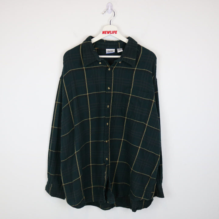 Vintage 90's Simply Basisc Plaid Flannel Button Up - XXL-NEWLIFE Clothing