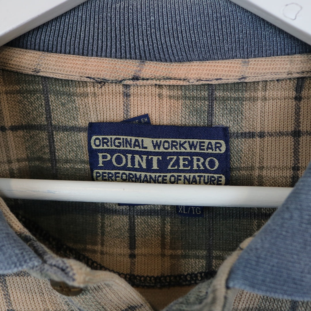 Vintage 90's Point Zero Plaid Long Sleeve Polo - XL-NEWLIFE Clothing