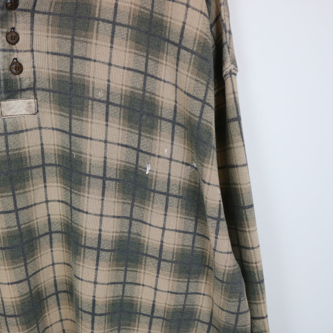 Vintage 90's Point Zero Plaid Long Sleeve Polo - XL-NEWLIFE Clothing