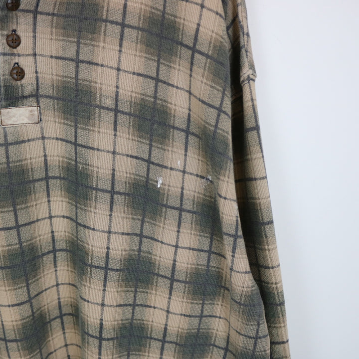 Vintage 90's Point Zero Plaid Long Sleeve Polo - XL-NEWLIFE Clothing