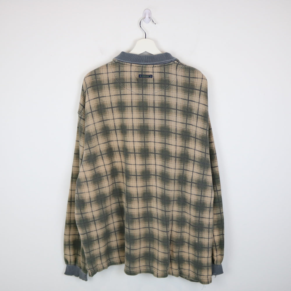 Vintage 90's Point Zero Plaid Long Sleeve Polo - XL-NEWLIFE Clothing