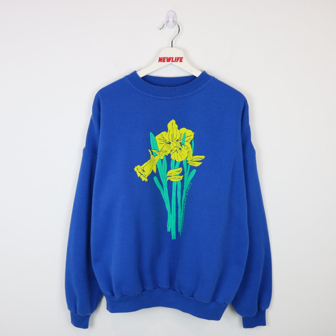 Vintage 80's Canadian Cancer Society Daffodil Crewneck - L-NEWLIFE Clothing