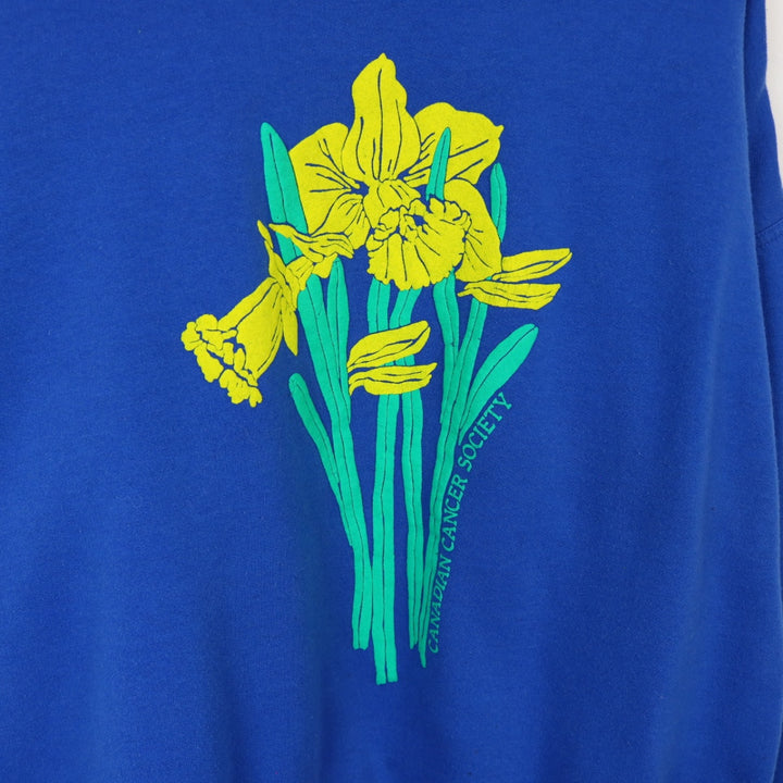 Vintage 80's Canadian Cancer Society Daffodil Crewneck - L-NEWLIFE Clothing