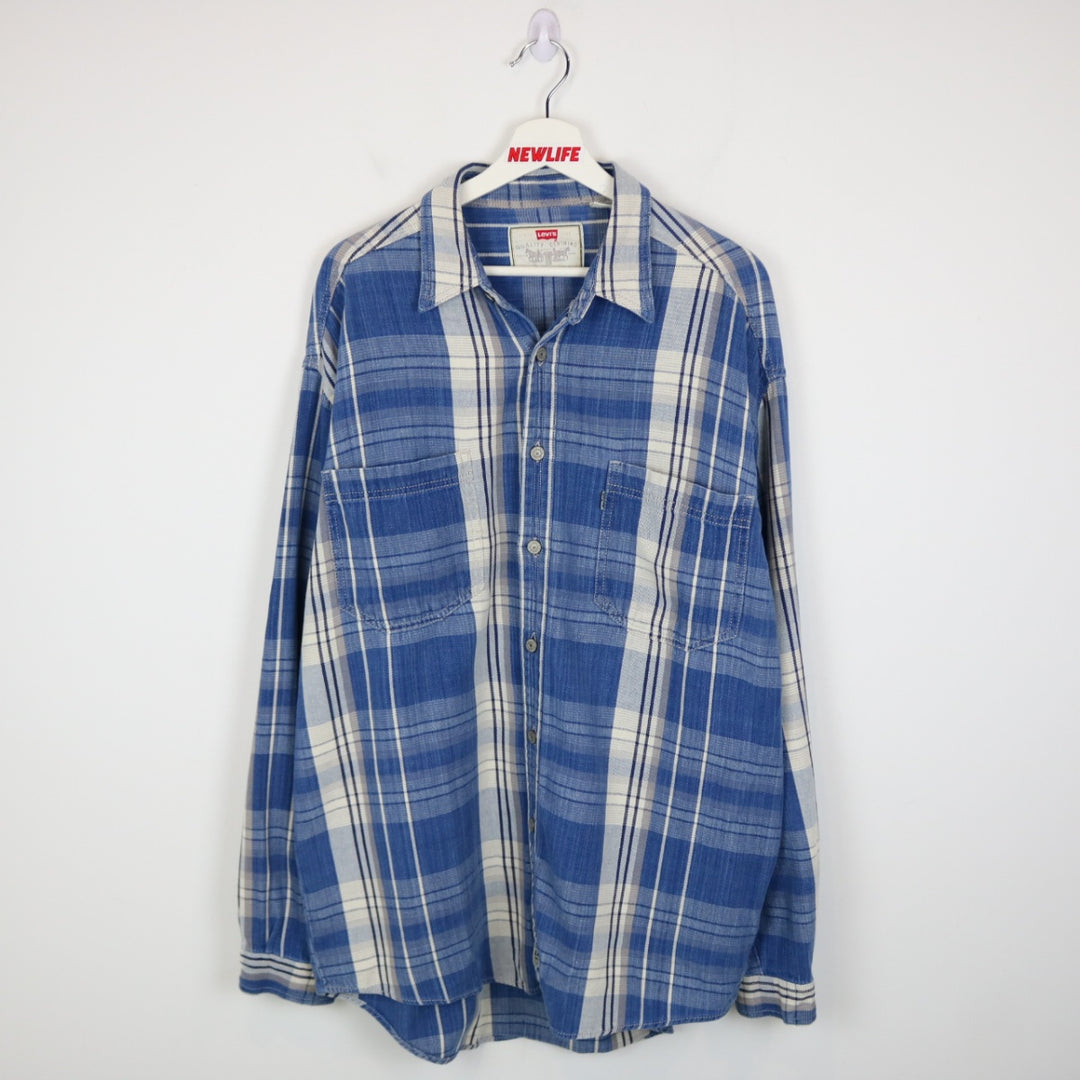 Vintage 90's Levi's Silver Tab Plaid Flannel Button Up - L-NEWLIFE Clothing