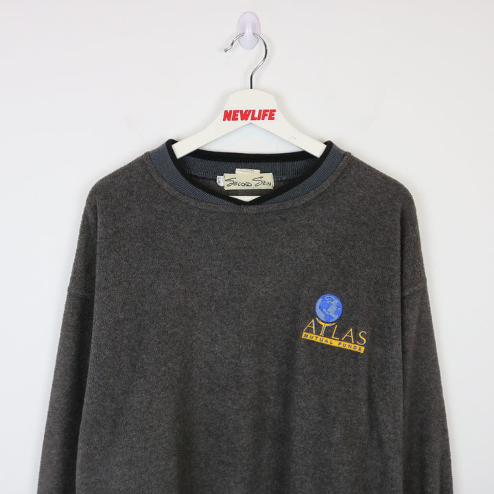 Vintage 90's Atlas Mutal Funds Fleece Sweater - L-NEWLIFE Clothing