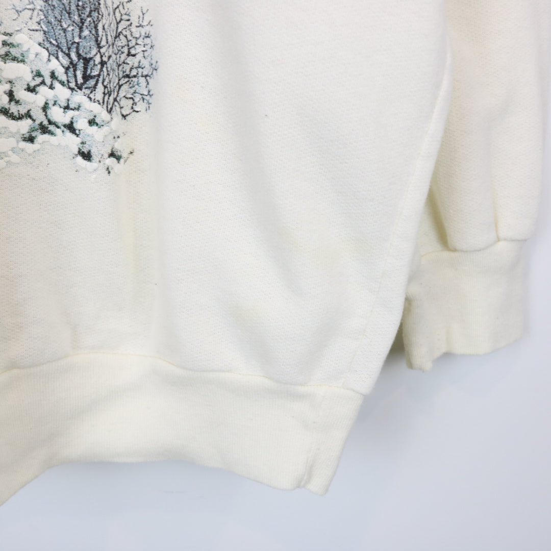 Vintage 90's Winter Nature Scene Mockneck Sweater - XL-NEWLIFE Clothing