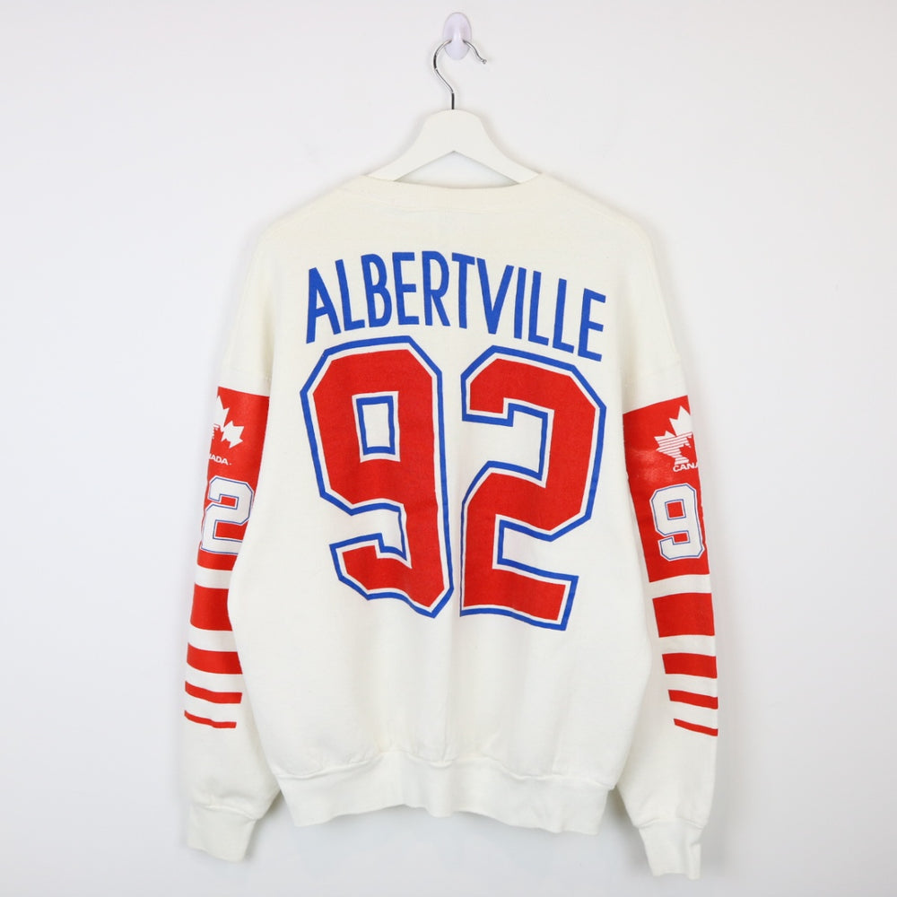 Vintage 1992 Albertville Olympic Winter Games Canada Crewneck - L-NEWLIFE Clothing