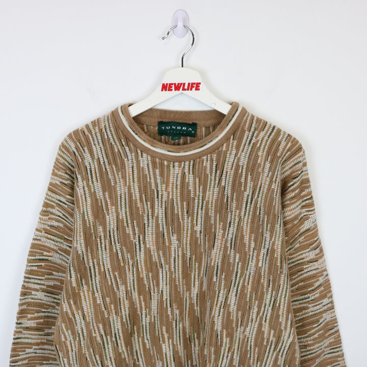 Vintage 90's Tundra Textured Coogi Style Knit Sweater - M-NEWLIFE Clothing