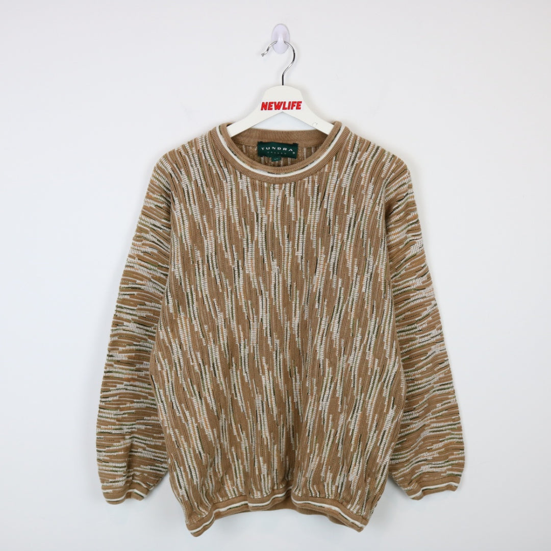 Vintage 90's Tundra Textured Coogi Style Knit Sweater - M-NEWLIFE Clothing