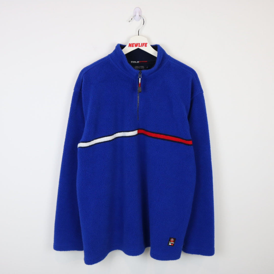 Vintage 90's Tommy Hilfiger Sherpa Quarter Zip Sweater - L-NEWLIFE Clothing