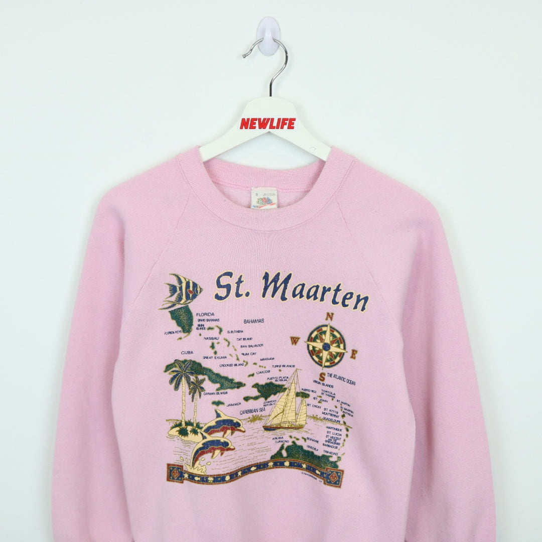 Vintage 90's St. Maarten Map Crewneck - XS-NEWLIFE Clothing