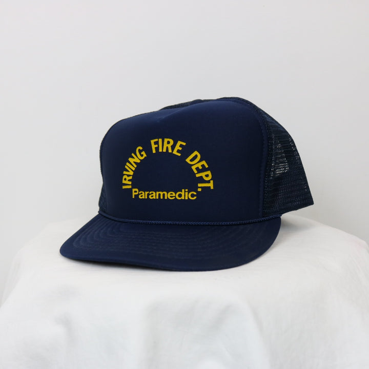 Vintage 80's Irving Fire Department Trucker Hat - OS-NEWLIFE Clothing