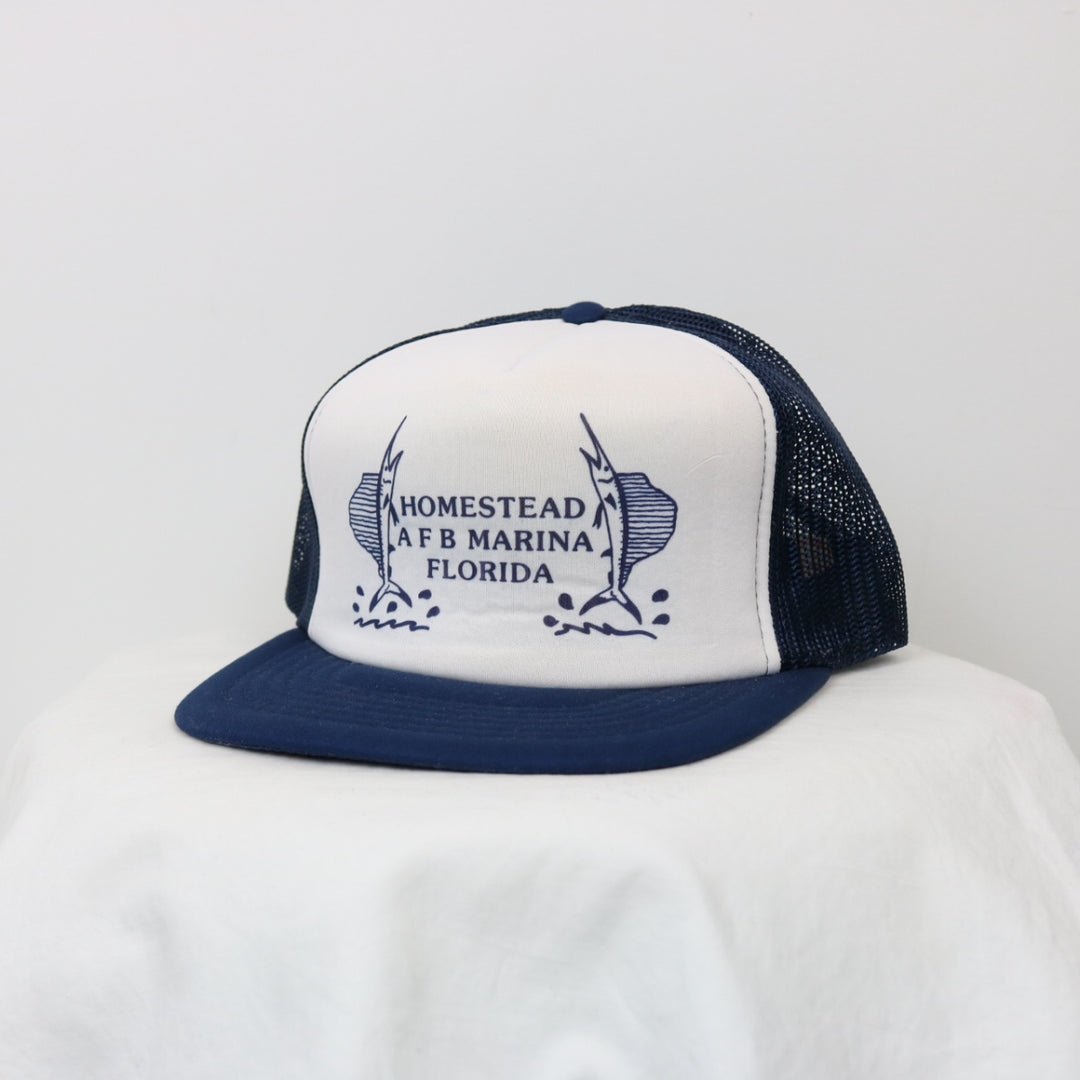 Vintage 80's Homestead Marina Florida Trucker Hat - OS-NEWLIFE Clothing