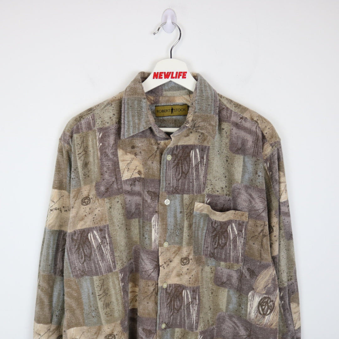 Vintage 90's Robert Stock Patterned Button Up - M-NEWLIFE Clothing