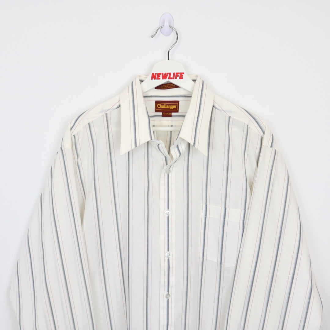 Vintage 80's Challenger Striped Button Up - XL-NEWLIFE Clothing