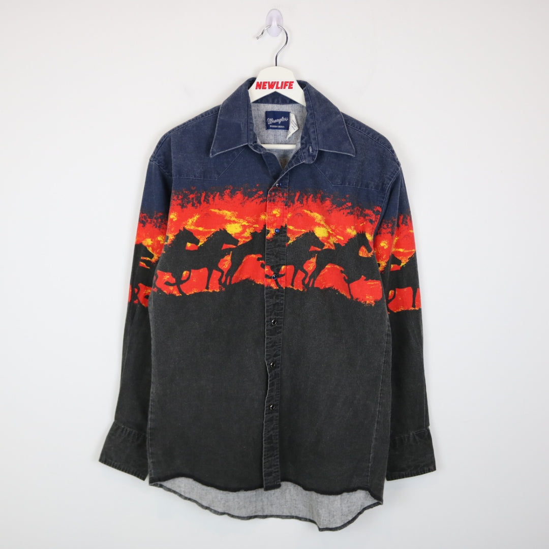 Vintage 80's Wrangler Western Horse Button Up - M-NEWLIFE Clothing