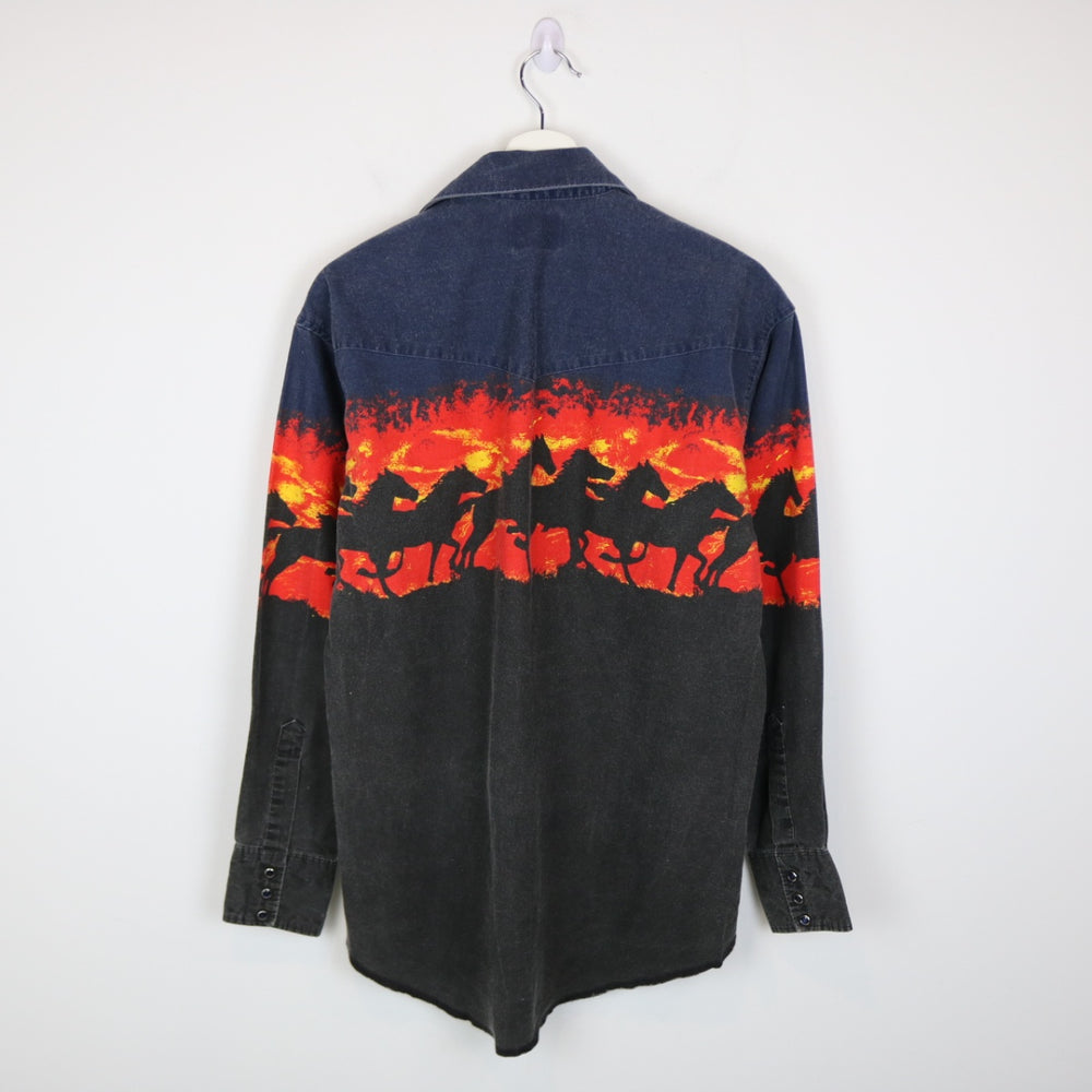 Vintage 80's Wrangler Western Horse Button Up - M-NEWLIFE Clothing