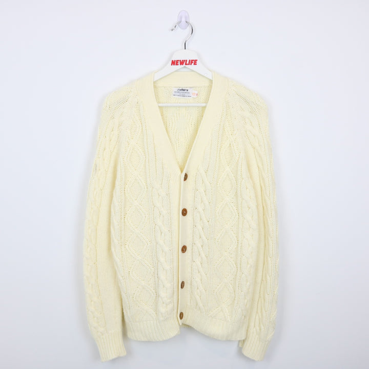 Vintage 70's Zellers Cable Knit Cardigan - S-NEWLIFE Clothing