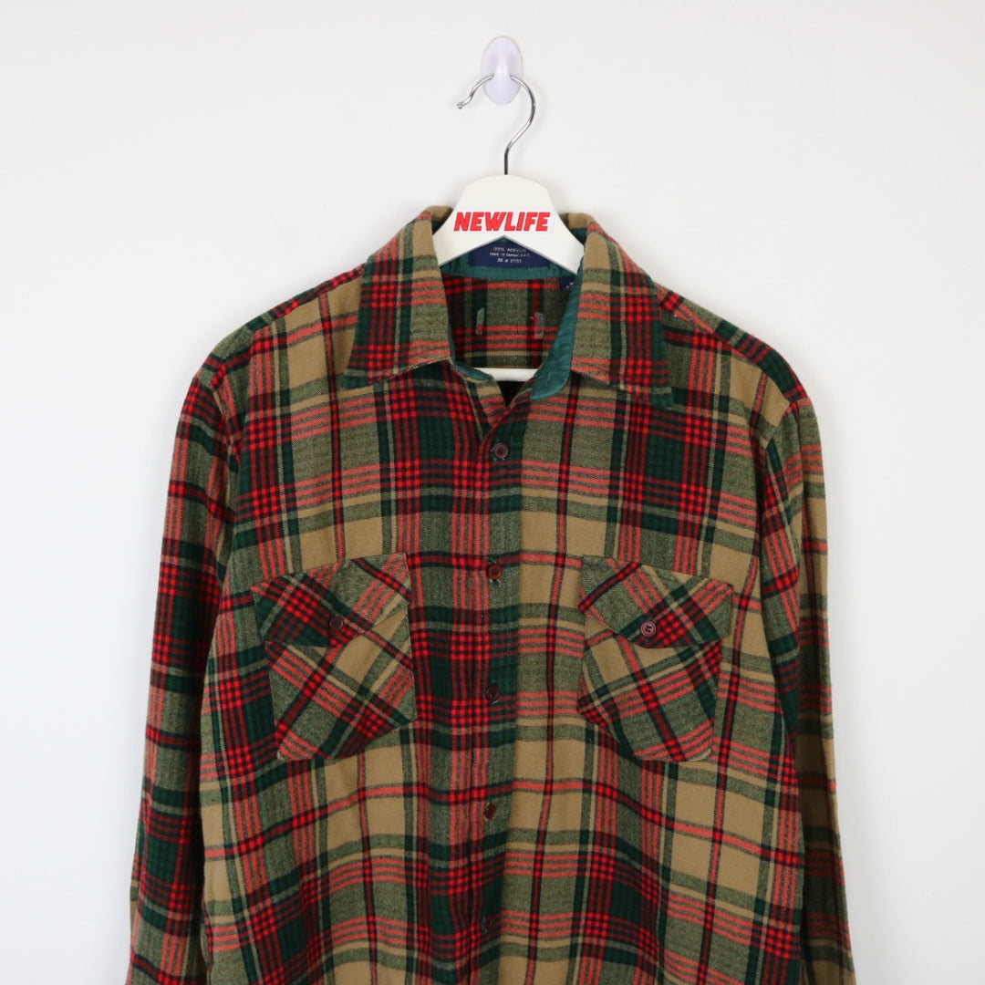 Vintage 80's Plaid Flannel Button Up - M-NEWLIFE Clothing